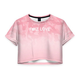 Женская футболка 3D укороченная с принтом BTS FAKE LOVE , 100% полиэстер | круглая горловина, длина футболки до линии талии, рукава с отворотами | bts | bts army | j hope | jimin | jin | jungkook | k pop | rap monster | rapmon | suga | v | бтс | группа | корея