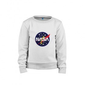 Детский свитшот хлопок с принтом nasa fashion , 100% хлопок | круглый вырез горловины, эластичные манжеты, пояс и воротник | 