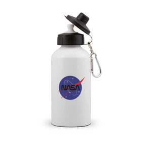 Бутылка спортивная с принтом NASA , металл | емкость — 500 мл, в комплекте две пластиковые крышки и карабин для крепления | Тематика изображения на принте: 