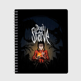 Тетрадь с принтом DON`T STARVE , 100% бумага | 48 листов, плотность листов — 60 г/м2, плотность картонной обложки — 250 г/м2. Листы скреплены сбоку удобной пружинной спиралью. Уголки страниц и обложки скругленные. Цвет линий — светло-серый
 | action | adventure | dont starve | gamer | player | twitch | игра