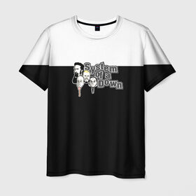 Мужская футболка 3D с принтом System of a Down , 100% полиэфир | прямой крой, круглый вырез горловины, длина до линии бедер | 