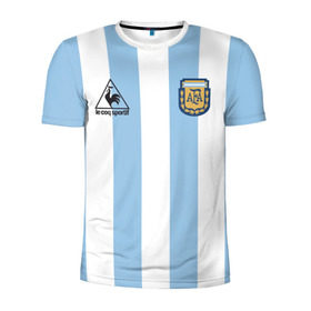 Мужская футболка 3D спортивная с принтом Марадона Аргентина ретро , 100% полиэстер с улучшенными характеристиками | приталенный силуэт, круглая горловина, широкие плечи, сужается к линии бедра | maradona | аргентина | марадона | ретро
