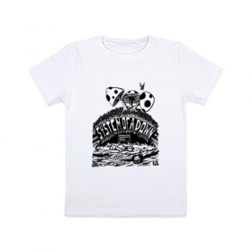 Детская футболка хлопок с принтом System of a Down , 100% хлопок | круглый вырез горловины, полуприлегающий силуэт, длина до линии бедер | 