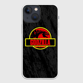 Чехол для iPhone 13 mini с принтом JURASSIC GODZILLA | ГОДЗИЛЛА ,  |  | Тематика изображения на принте: comic con | godzilla | gojira | logo | годзилла | знаки | иероглифы | лого | монстр | фильм | чудовище