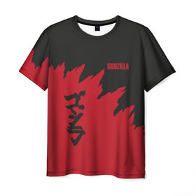 Мужская футболка 3D с принтом GODZILLA , 100% полиэфир | прямой крой, круглый вырез горловины, длина до линии бедер | comic con | godzilla | gojira | logo | годзилла | знаки | иероглифы | лого | монстр | фильм | чудовище