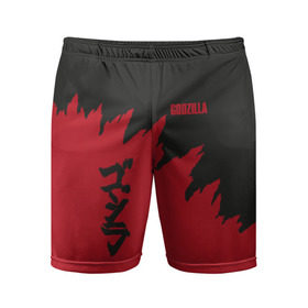 Мужские шорты 3D спортивные с принтом GODZILLA ,  |  | comic con | godzilla | gojira | logo | годзилла | знаки | иероглифы | лого | монстр | фильм | чудовище