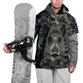 Накидка на куртку 3D с принтом Камуфляж с кабаном , 100% полиэстер |  | Тематика изображения на принте: кабан | милитари | свин | хряк