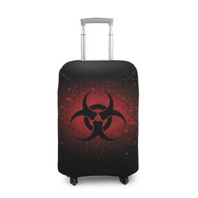 Чехол для чемодана 3D с принтом Biohazard , 86% полиэфир, 14% спандекс | двустороннее нанесение принта, прорези для ручек и колес | biohazard | plague inc | биологическая опасность | знак