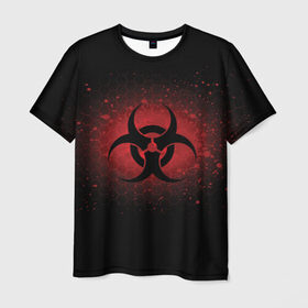 Мужская футболка 3D с принтом Biohazard , 100% полиэфир | прямой крой, круглый вырез горловины, длина до линии бедер | biohazard | plague inc | биологическая опасность | знак
