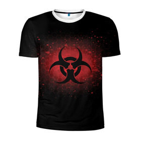 Мужская футболка 3D спортивная с принтом Biohazard , 100% полиэстер с улучшенными характеристиками | приталенный силуэт, круглая горловина, широкие плечи, сужается к линии бедра | biohazard | plague inc | биологическая опасность | знак