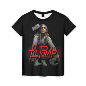 Женская футболка 3D с принтом Lil Pump , 100% полиэфир ( синтетическое хлопкоподобное полотно) | прямой крой, круглый вырез горловины, длина до линии бедер | esketit | лил памп | эщкере