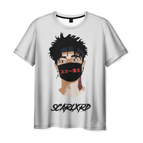 Мужская футболка 3D с принтом Scarlxrd , 100% полиэфир | прямой крой, круглый вырез горловины, длина до линии бедер | Тематика изображения на принте: band | rap | rapper | scarlord | scarlxrd | scxrlord | в маске | лорд | рэп | рэпер | рэппер | скар | скарлорд | скрим