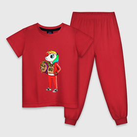 Детская пижама хлопок с принтом 69 rainbow , 100% хлопок |  брюки и футболка прямого кроя, без карманов, на брюках мягкая резинка на поясе и по низу штанин
 | 6ix9ine | единорог | пони
