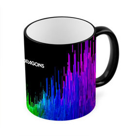 Кружка 3D с принтом IMAGINE DRAGONS , керамика | ёмкость 330 мл | color | imagine dragons | logo | stripes | trend | абстракция | группа | линии | лого | рок | рэп | фирменные цвета