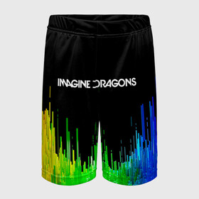 Детские спортивные шорты 3D с принтом IMAGINE DRAGONS ,  100% полиэстер
 | пояс оформлен широкой мягкой резинкой, ткань тянется
 | color | imagine dragons | logo | stripes | trend | абстракция | группа | линии | лого | рок | рэп | фирменные цвета