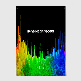 Постер с принтом IMAGINE DRAGONS , 100% бумага
 | бумага, плотность 150 мг. Матовая, но за счет высокого коэффициента гладкости имеет небольшой блеск и дает на свету блики, но в отличии от глянцевой бумаги не покрыта лаком | color | imagine dragons | logo | stripes | trend | абстракция | группа | линии | лого | рок | рэп | фирменные цвета