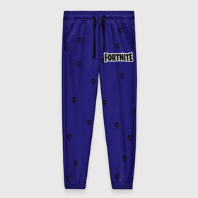 Женские брюки 3D с принтом Fortnite: Пижама синяя верх , полиэстер 100% | прямой крой, два кармана без застежек по бокам, с мягкой трикотажной резинкой на поясе и по низу штанин. В поясе для дополнительного комфорта — широкие завязки | 