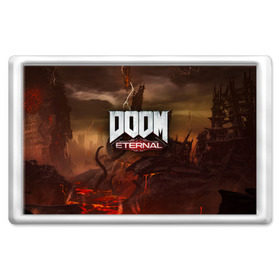 Магнит 45*70 с принтом DOOM Eternal , Пластик | Размер: 78*52 мм; Размер печати: 70*45 | doom | doomguy | slayer | вечный | дум | думгай | палач рока