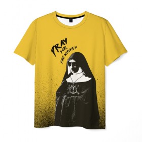 Мужская футболка 3D с принтом Pray for the Wicked , 100% полиэфир | прямой крой, круглый вырез горловины, длина до линии бедер | brendon urie | patd | spencer smith | tyan ross