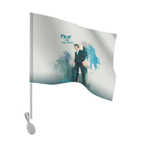 Флаг для автомобиля с принтом Brendon Urie , 100% полиэстер | Размер: 30*21 см | brendon urie | patd | spencer smith | tyan ross
