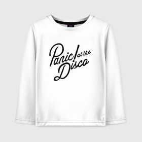 Детский лонгслив хлопок с принтом Panic at the disco logo , 100% хлопок | круглый вырез горловины, полуприлегающий силуэт, длина до линии бедер | brendon urie | patd | spencer smith | tyan ross