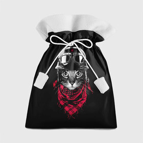 Подарочный 3D мешок с принтом Кот Пилот , 100% полиэстер | Размер: 29*39 см | cat | cats | kitty | pilot | pussy | scarf | кот | котенок | котик | очки | пилот | шарф | шлем
