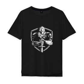 Мужская футболка хлопок Oversize с принтом DARK SOULS , 100% хлопок | свободный крой, круглый ворот, “спинка” длиннее передней части | dark souls | game | gamer | mmo | play | player | rpg | дарк соулс | игра | темные души