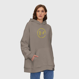 Худи SuperOversize хлопок с принтом twenty one pilots / trench , 70% хлопок, 30% полиэстер, мягкий начес внутри | карман-кенгуру, эластичная резинка на манжетах и по нижней кромке, двухслойный капюшон
 | 21 pilots | jumpsuit | nico and the niners | trench | twenty one pilots