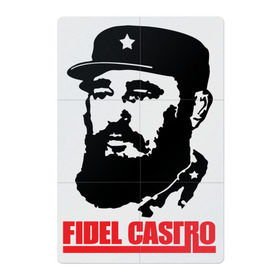Магнитный плакат 2Х3 с принтом Фидель Кастро , Полимерный материал с магнитным слоем | 6 деталей размером 9*9 см | 