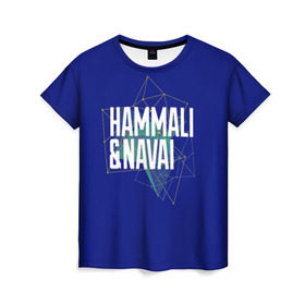 Женская футболка 3D с принтом HammAli Navai blue , 100% полиэфир ( синтетическое хлопкоподобное полотно) | прямой крой, круглый вырез горловины, длина до линии бедер | 