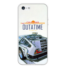 Чехол для iPhone 5/5S матовый с принтом De Lorean Outatime , Силикон | Область печати: задняя сторона чехла, без боковых панелей | 