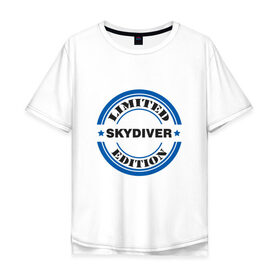Мужская футболка хлопок Oversize с принтом skydiver , 100% хлопок | свободный крой, круглый ворот, “спинка” длиннее передней части | 