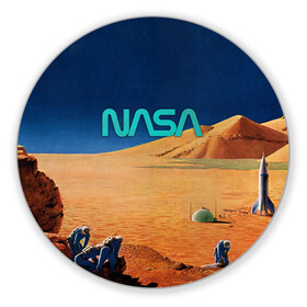 Коврик для мышки круглый с принтом NASA on Mars , резина и полиэстер | круглая форма, изображение наносится на всю лицевую часть | 