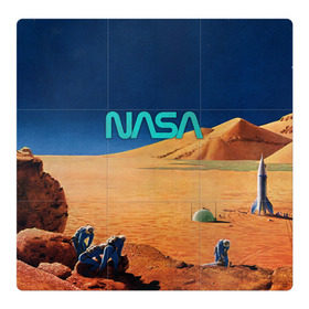 Магнитный плакат 3Х3 с принтом NASA on Mars , Полимерный материал с магнитным слоем | 9 деталей размером 9*9 см | 