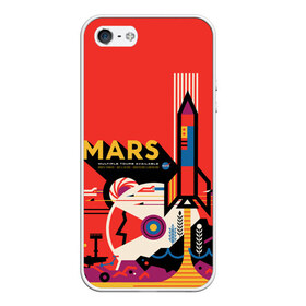 Чехол для iPhone 5/5S матовый с принтом Mars NASA , Силикон | Область печати: задняя сторона чехла, без боковых панелей | Тематика изображения на принте: 