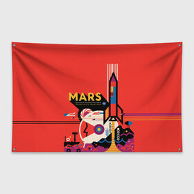 Флаг-баннер с принтом Mars NASA , 100% полиэстер | размер 67 х 109 см, плотность ткани — 95 г/м2; по краям флага есть четыре люверса для крепления | Тематика изображения на принте: 