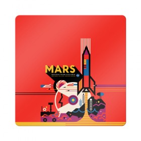 Магнит виниловый Квадрат с принтом Mars NASA , полимерный материал с магнитным слоем | размер 9*9 см, закругленные углы | 