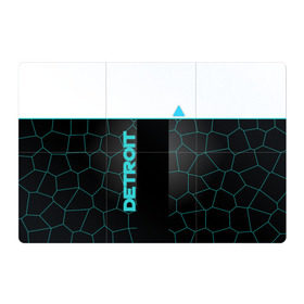 Магнитный плакат 3Х2 с принтом DETROIT , Полимерный материал с магнитным слоем | 6 деталей размером 9*9 см | 3d | detroit | абстракция | белый | город | игра | лого | логотип | надпись | полосы | треугольник | фигура | черный