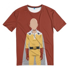 Мужская футболка 3D с принтом One Punch Man , 100% полиэфир | прямой крой, круглый вырез горловины, длина до линии бедер | ванпачмен