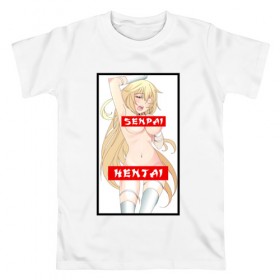 Мужская футболка хлопок с принтом SENPAI HENTAI 18+ , 100% хлопок | прямой крой, круглый вырез горловины, длина до линии бедер, слегка спущенное плечо. | Тематика изображения на принте: ahegao | anime | kodome | manga | senpai | аниме | анимэ | ахегао | кодоме | манга | меха | сенпай | юри | яой