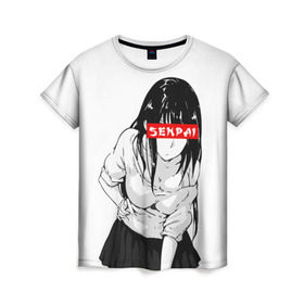 Женская футболка 3D с принтом SENPAI , 100% полиэфир ( синтетическое хлопкоподобное полотно) | прямой крой, круглый вырез горловины, длина до линии бедер | ahegao | anime | senpai | аниме | ахегао | культура | сенпай | тренд