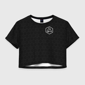 Женская футболка 3D укороченная с принтом LINKIN PARK , 100% полиэстер | круглая горловина, длина футболки до линии талии, рукава с отворотами | alteranative rock | linkin park | logo | music | rap | rock | альтернативный рок | группа | лого | музыка | реп | рок