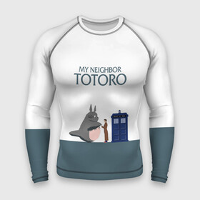 Мужской рашгард 3D с принтом Мой сосед Тоторо ,  |  | 10 доктор | doctor who | my neighbor totoro | tardis | totoro | десятый доктор | доктор кто | тардис | тоторо