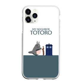 Чехол для iPhone 11 Pro матовый с принтом Мой сосед Тоторо , Силикон |  | 10 доктор | doctor who | my neighbor totoro | tardis | totoro | десятый доктор | доктор кто | тардис | тоторо