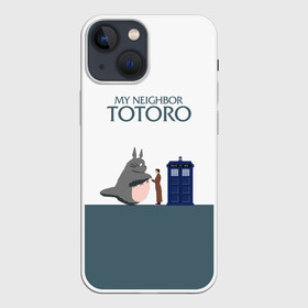 Чехол для iPhone 13 mini с принтом Мой сосед Тоторо ,  |  | 10 доктор | doctor who | my neighbor totoro | tardis | totoro | десятый доктор | доктор кто | тардис | тоторо