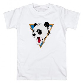Мужская футболка хлопок с принтом Злая панда , 100% хлопок | прямой крой, круглый вырез горловины, длина до линии бедер, слегка спущенное плечо. | злая панда | панда
