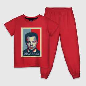 Детская пижама хлопок с принтом Леонардо Ди Капро поп-арт , 100% хлопок |  брюки и футболка прямого кроя, без карманов, на брюках мягкая резинка на поясе и по низу штанин
 | leonardo dicaprio | obama hope | леонардо ди каприо | минимализм | поп арт | сине красный