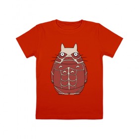 Детская футболка хлопок с принтом Attack on Totoro , 100% хлопок | круглый вырез горловины, полуприлегающий силуэт, длина до линии бедер | anime | attack on titan | totoro | аниме | атака титанов | тоторо