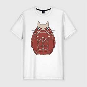 Мужская футболка премиум с принтом Attack on Totoro , 92% хлопок, 8% лайкра | приталенный силуэт, круглый вырез ворота, длина до линии бедра, короткий рукав | anime | attack on titan | totoro | аниме | атака титанов | тоторо