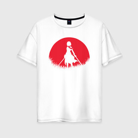 Женская футболка хлопок Oversize с принтом Red Moon Surveyor , 100% хлопок | свободный крой, круглый ворот, спущенный рукав, длина до линии бедер
 | anime | attack on titan | аниме | атака титанов